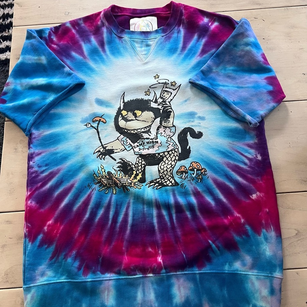 Tie-Dye Crewneck Sweatshirt in Blue & Purple